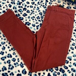 Maroon red dress pants skinny fit